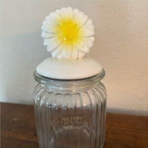 Vintage Glass Jar with Daisy Lid